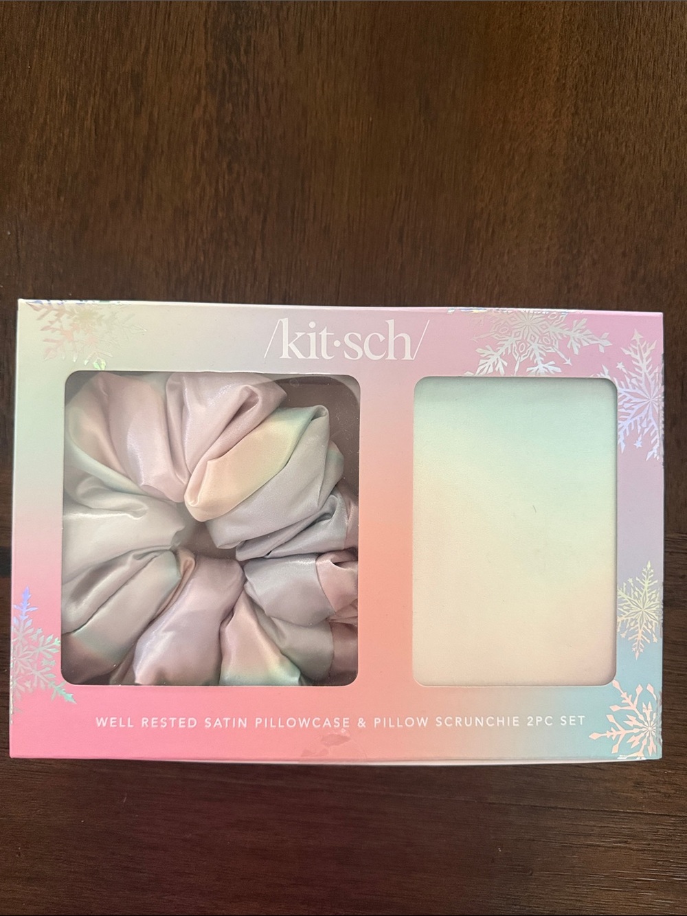 Kitsch Pastel Rainbow Satin Pillowcase & Scrunchie Set